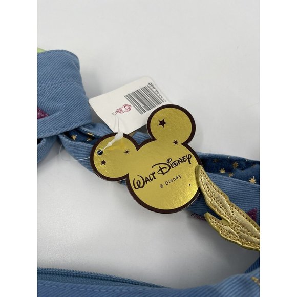 Disney By Loop Tinker Bell Canvas Blue Bag‎ with Shoulder Strap Inside Pockets - Picture 3 of 6